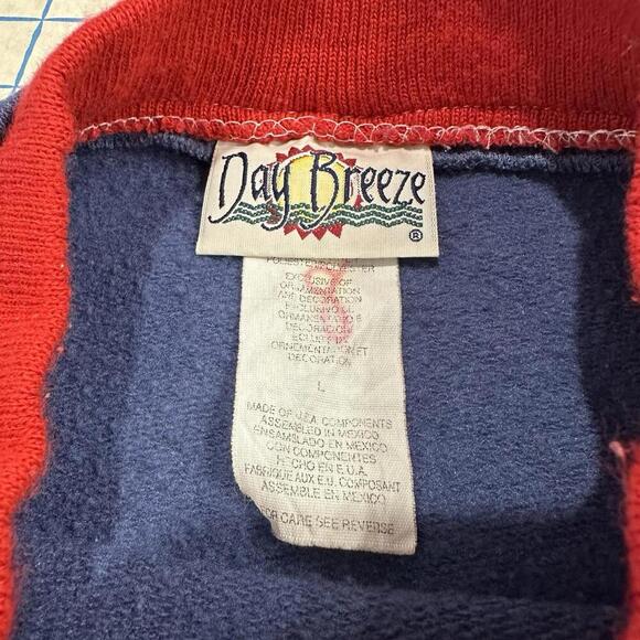 Vintage Grandma Sweatshirt Womens Large Birds Graphic Farm Cardinals Winter Blue - Picture 9 of 14